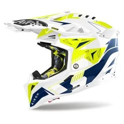 Fiber Airoh Aviator 3 Spin Helmet Yellow Blue