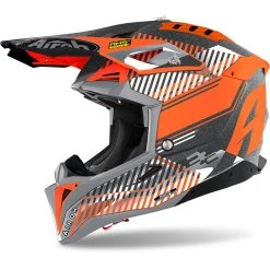 Fiber Airoh Aviator 3 Wave Helmet Orange Chrome